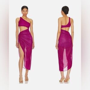 Baobab - Zadeh Glitter Dress in Fuchsia
